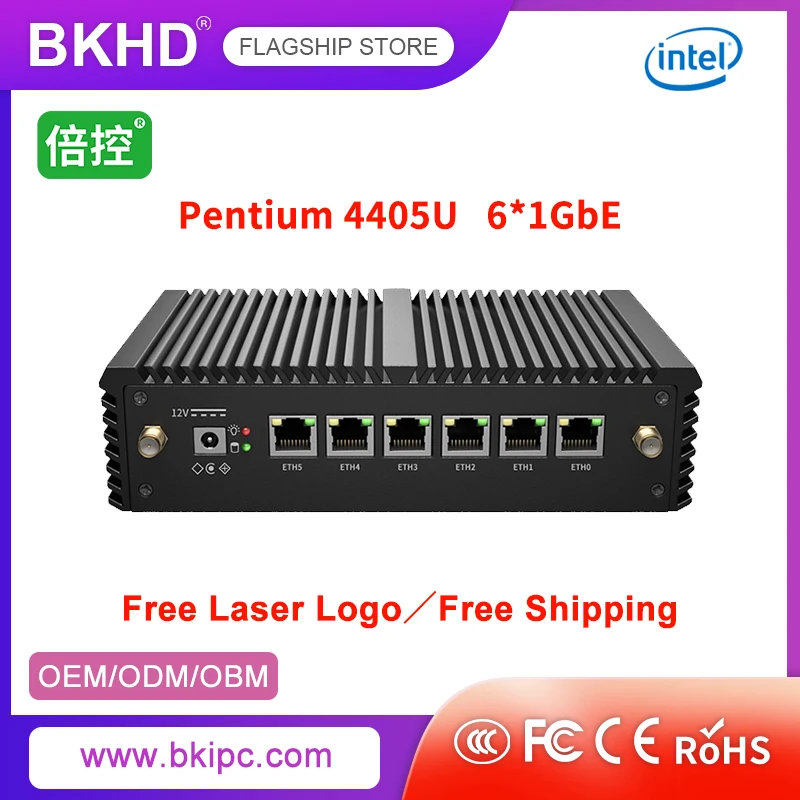 Klassischer Mini-Gaming-PC 4405u CPU 6 LAN lüfter lose Firewall VPN Soft Router tragbarer Desktop-Industrie computer Büro