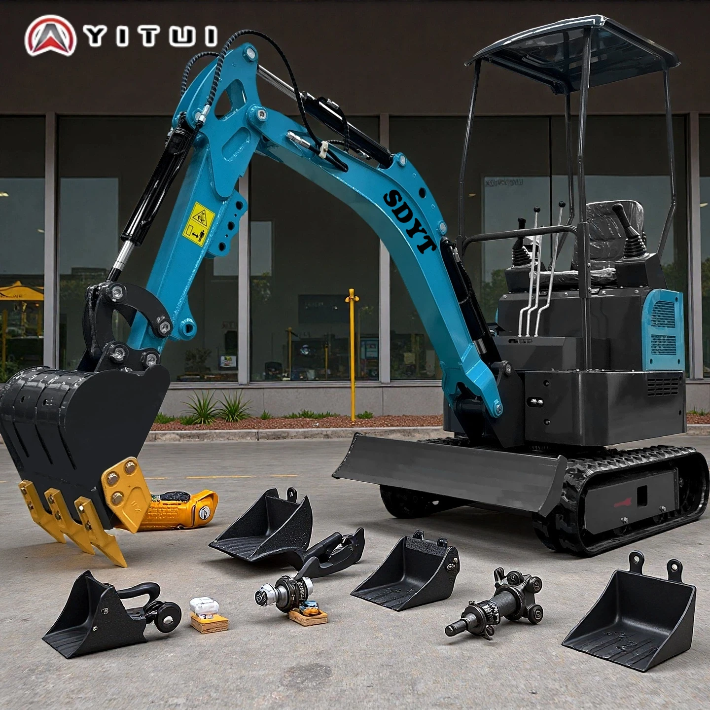 New Mini Excavator 1.2 Tons Customized Landscaping Construction Garden Farm High Quality Replaceable Excavator Bucket