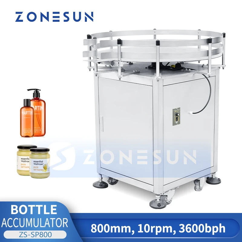 ZONESUN Automatic Round Rotating Plastic Glass Bottle Collecting Machine Packaging Sorting Turntable Machine Unscramble ZS-SP800