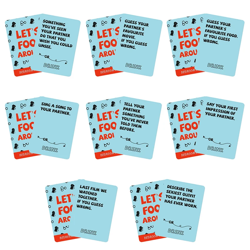 

50 Bedroom Games Cross-border English Couple Dialogue Cards Couple Dating Ambiguous Game Cards
