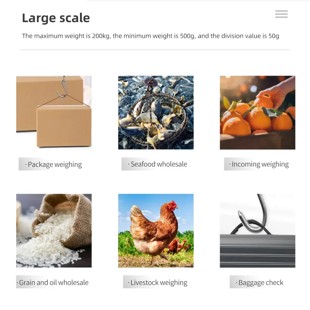 200KG Crane Scale Electronic Luggage Scale Multifunctional Digital Scales LCD Display Travel High Accurate Weighing Tool Balanza