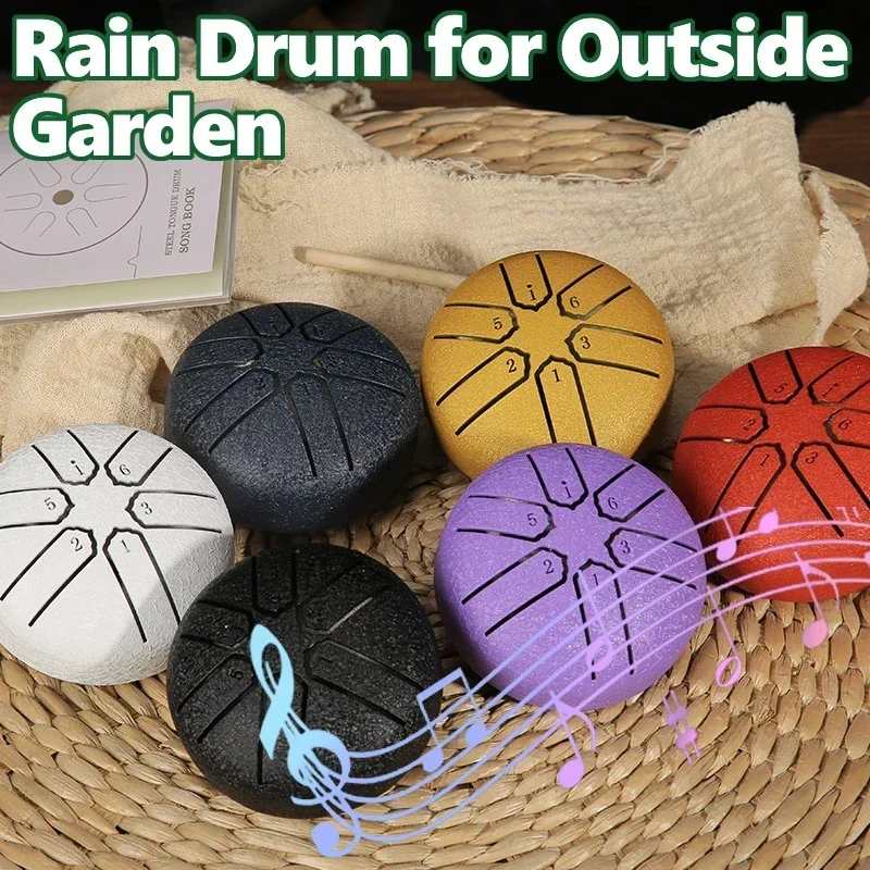 

3-inch 6-note Mini Ethereal Drum Steel Tongue Drum with Drumstick Percussion Instrument Hand Drum for Yoga Meditation