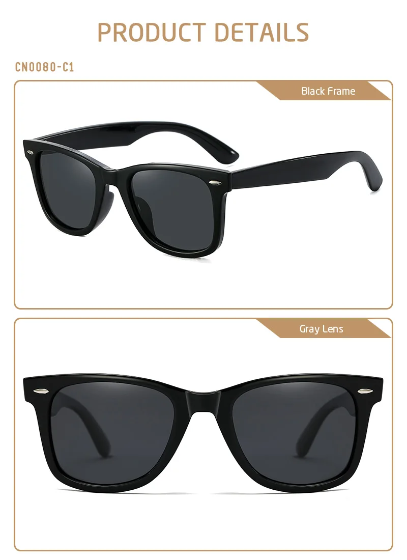 CRIXALIS Polarisierte Sonnenbrille für Damen, Sonnenbrille für Herren, 80er-Jahre-Retro-Stil, quadratisch, UV400 – Detail 8