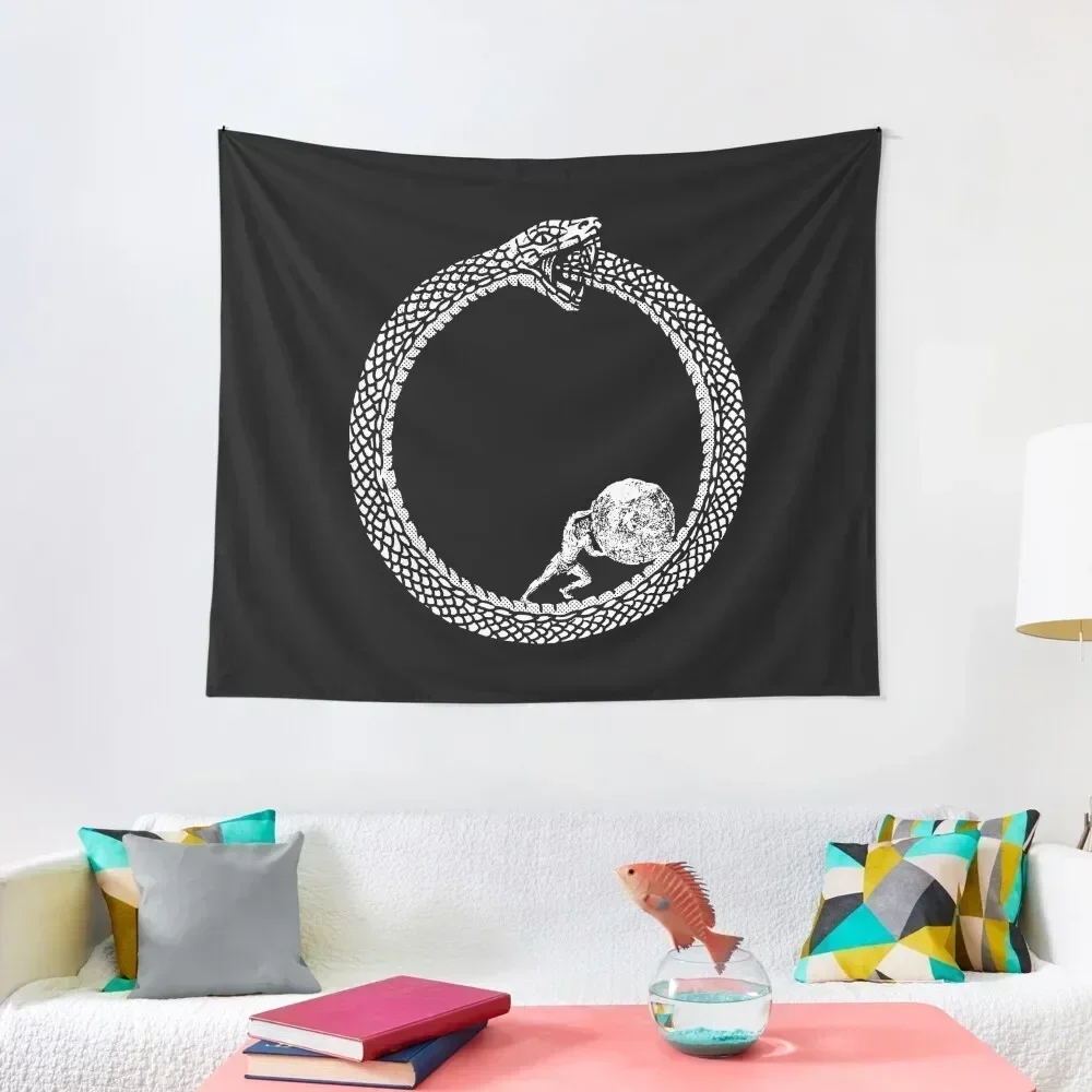 Sisyphus in an Ouroboros snake - Unisex Philosophy T-Shirt For Existentialists Tapestry Home Decor Aesthetic Tapestry