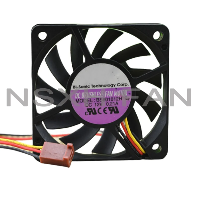 ORIGINAL BS601012H B 12V 0.21A 6CM 6010 3WIRES COOLING FAN