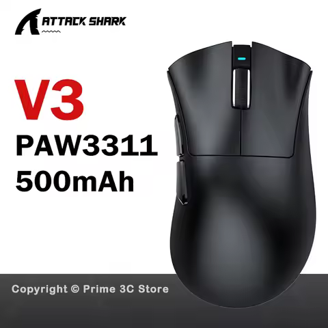 ATTACK SHARK V3 Superlight Wireless Mouse 65g PAW3311 1000Hz 25K DPI Tri-mode BT/2.4G/Wired Right-Hand Gaming Mouse for PC Mac