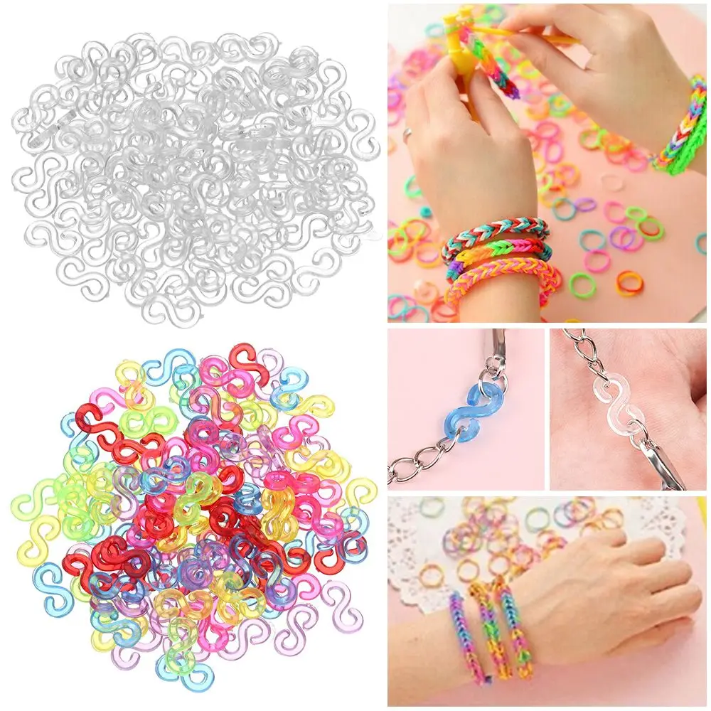 Braided Jewelry Making Bracelet Charms DIY Loom Bands Kit Jewelry Connectors Necklace Clasp S Clips Rubber Band Clips