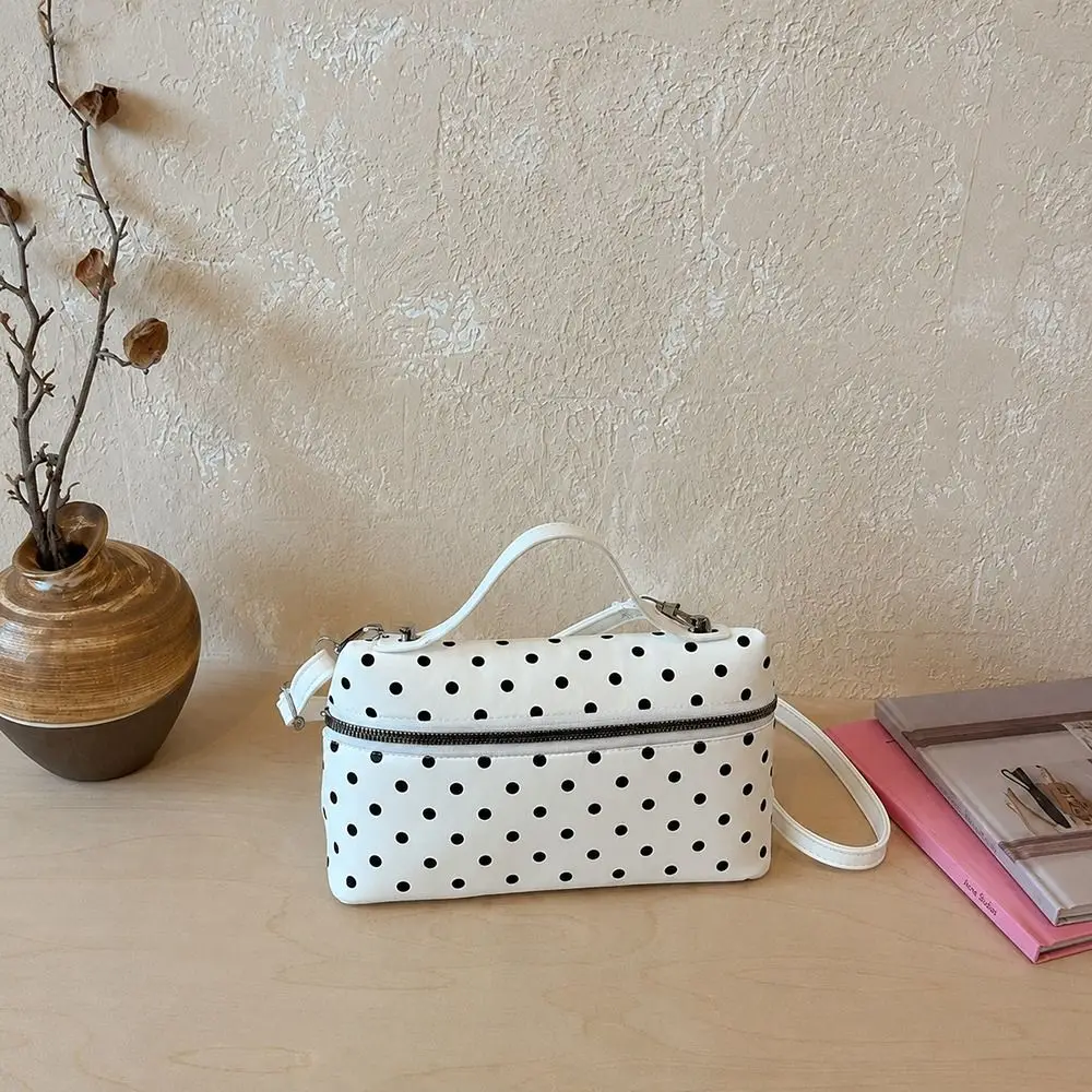 Modische Umhängetasche mit Reißverschluss und Polka-Dot-Muster, Leichtgewichtige Messenger-Tasche mit Verstellbarem Schulterriemen, Polka-Dot-Reißverschlusstasche für Dates – Detail 10