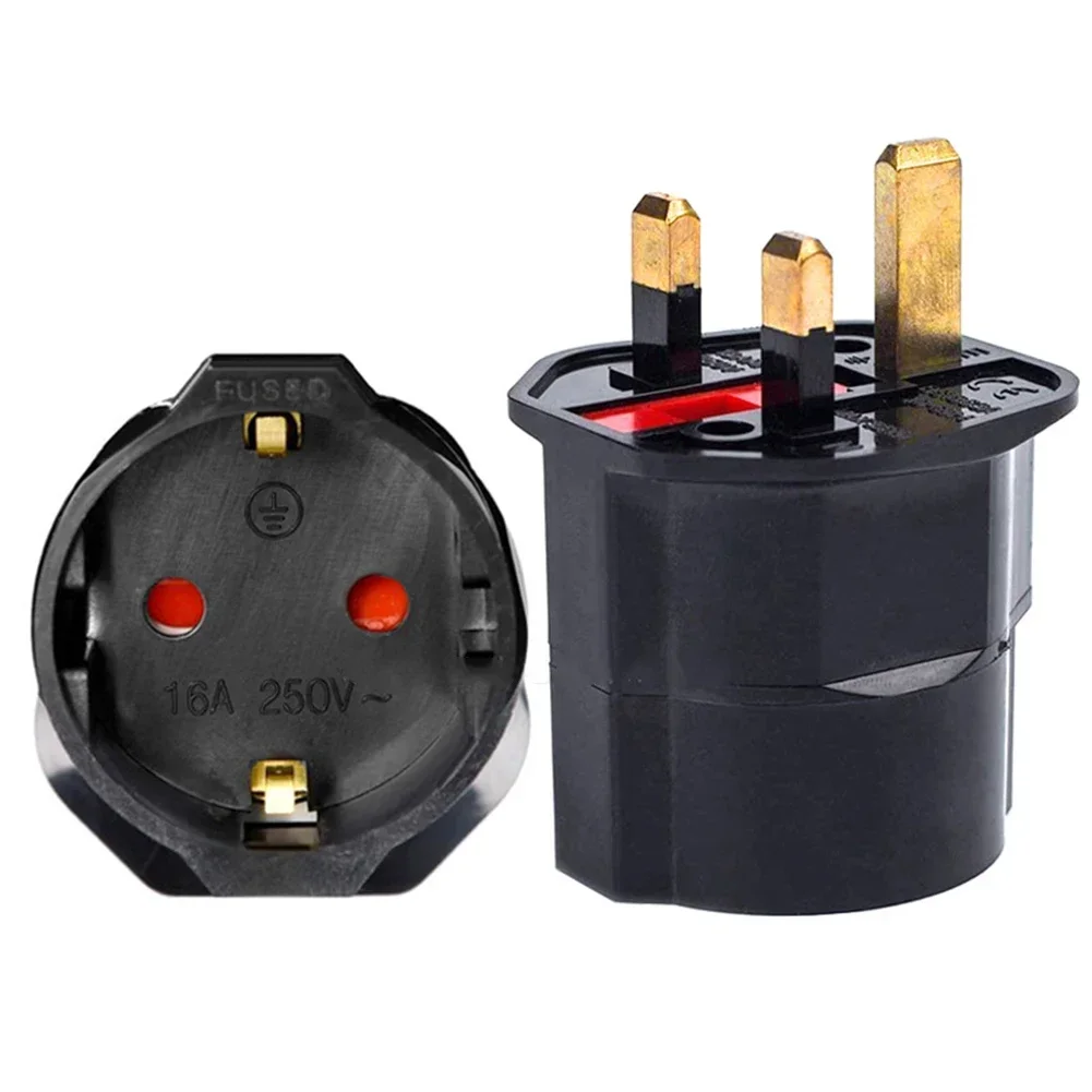 1pc EU Euro 2 Pin To UK 3 Pin Plug AC Adapter Travel Converter European Multifunctional Dubai Singapore