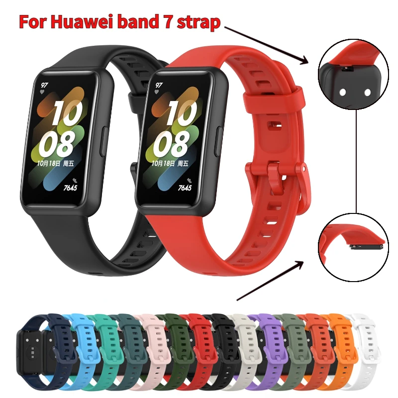 

Soft Silicone Strap For Huawei band 7 Sport smart bracelet fashion original replacement wristband For Huawei watch band 7 Correa