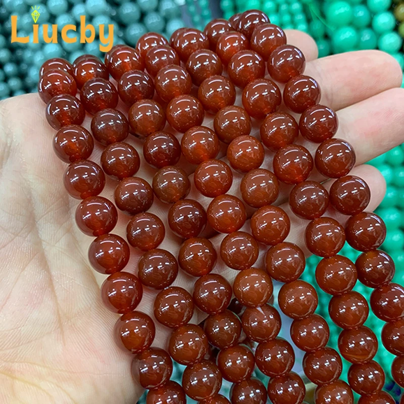 Red Carnelian Agates Natural Stone Smooth bead DIY popular anklet earrings Crafts 15