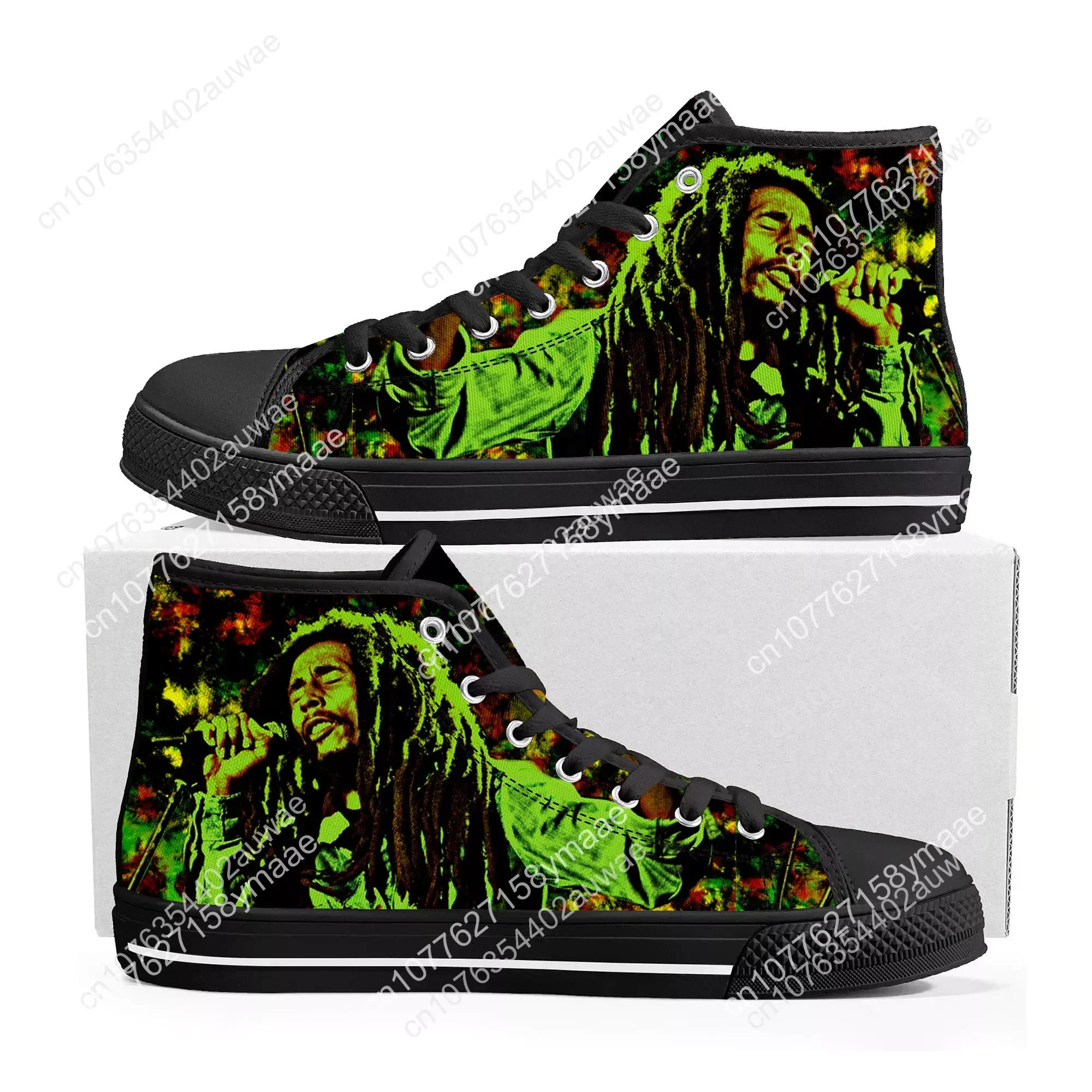 Legend Bob Marley Reggae Rasta High Top High Quality Sneakers Men Women Teenager Canvas Sneaker Casual Couple Shoes Custom Shoes