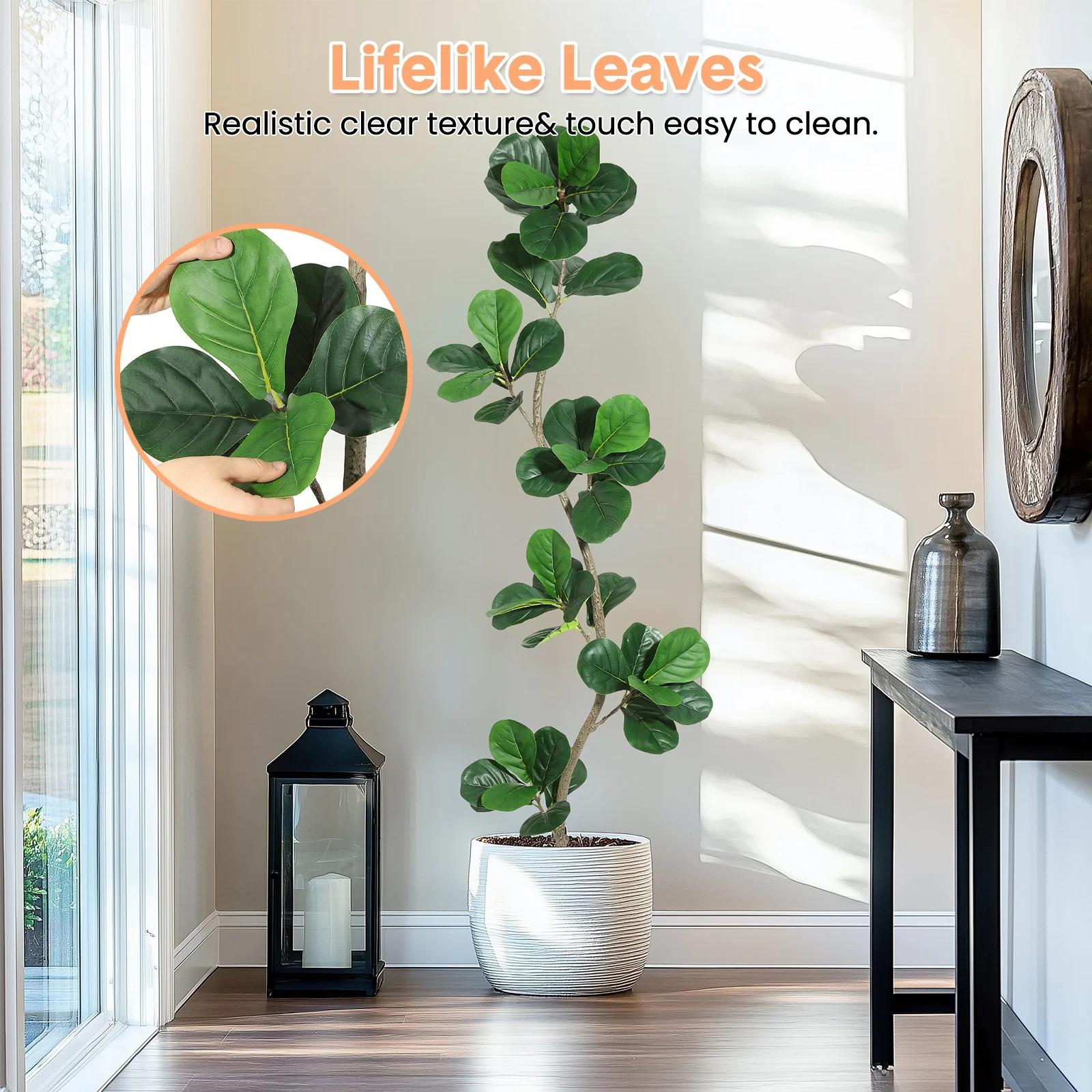 Fiddle Leaf Fig - شجرة التين الاصطناعية الواقعية - نبات