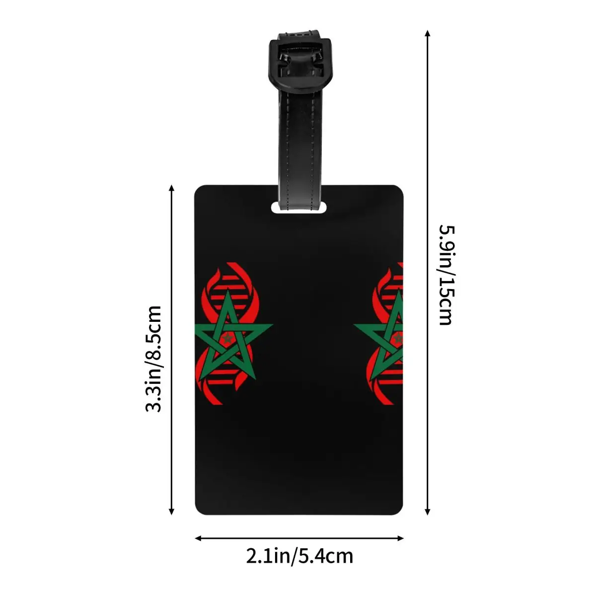 DNA ของฉันคือรากศัพท์ของชาวโมร็อกโกป้ายกระเป๋าที่กำหนดเองธงโมร็อกโกพรีธแท็กกระเป๋าใส่นามบัตรความเป็นส่วนตัว