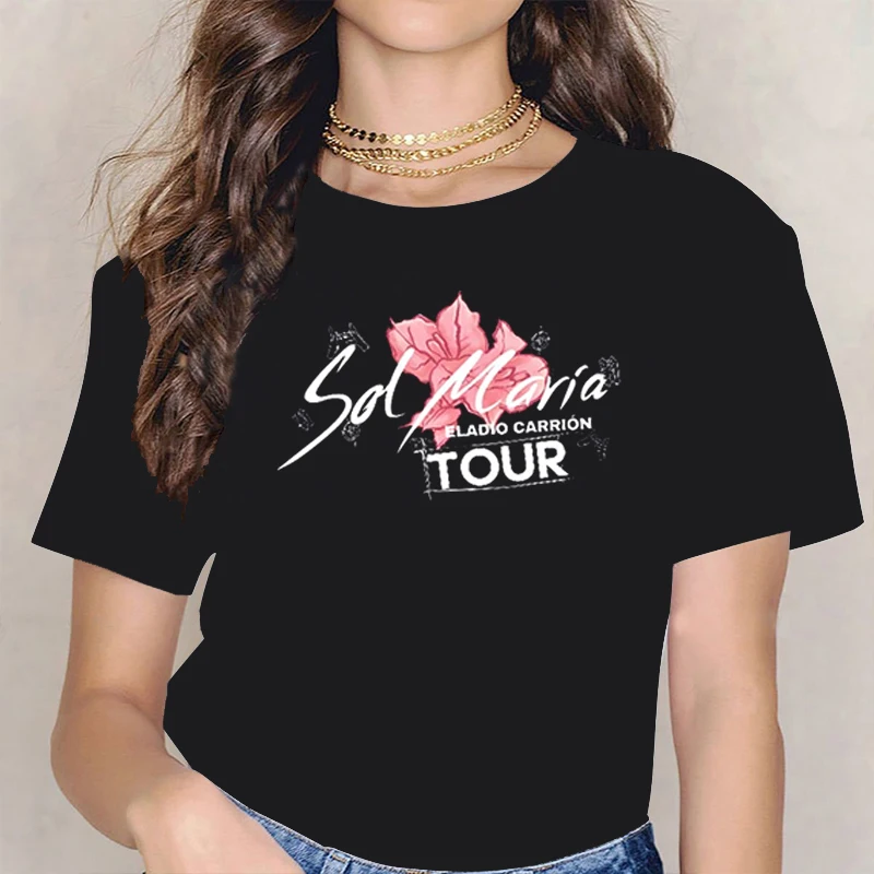 

Eladio Carrion Sol Maria Tour T-shirt Unisex Crewneck Short Sleeve Tee Women Plus Size Streetwear World Hip Hop Clothes
