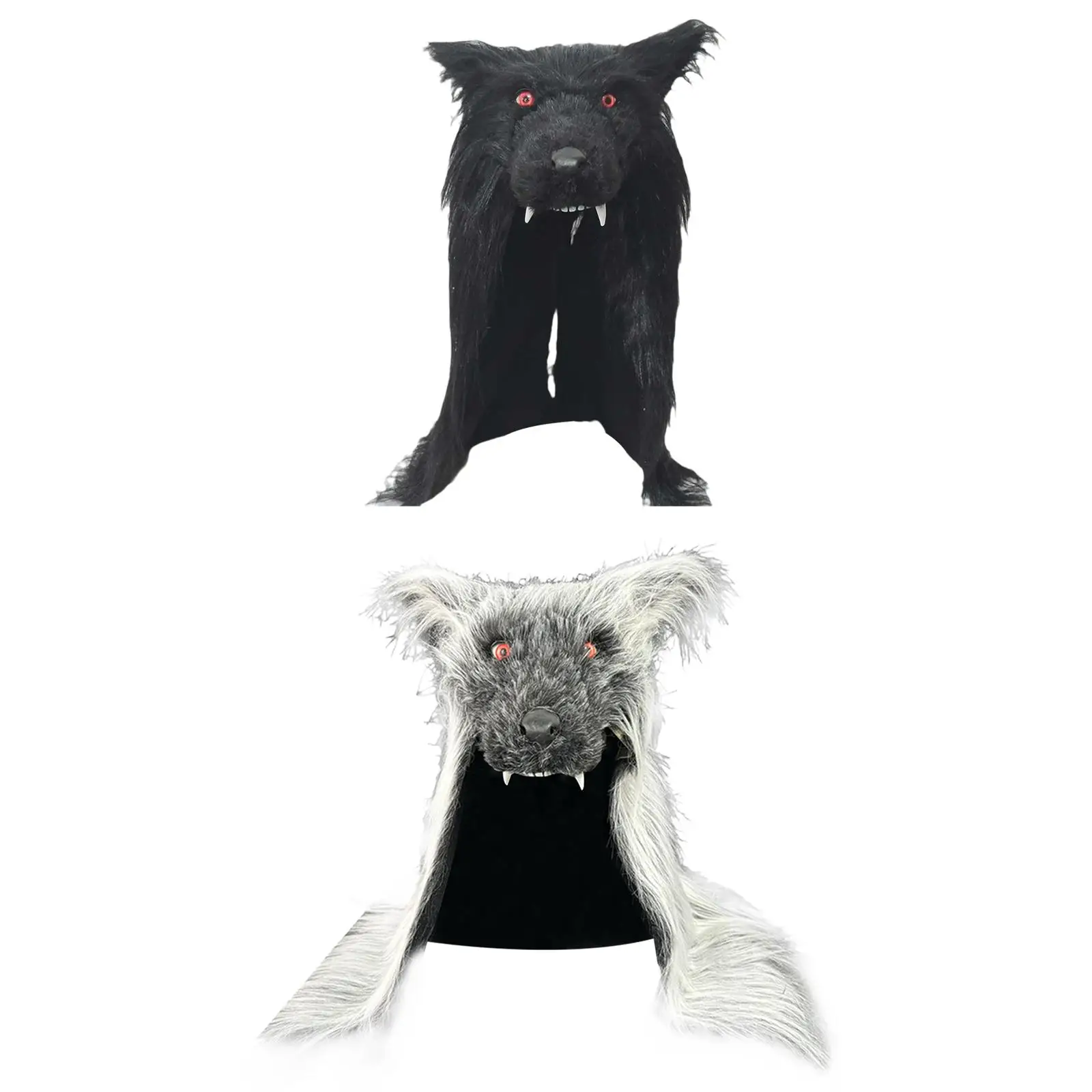 Fake Fur Shawl Novelty Realistic Men Women Headgear Head Cover Wolf Mask for