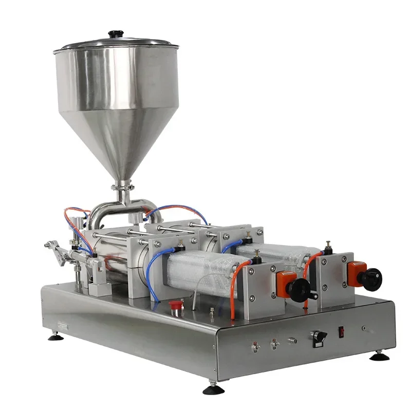 

Double-head paste filling machine Horizontal laundry detergent sauce packing machine Pneumatic double-head paste filling