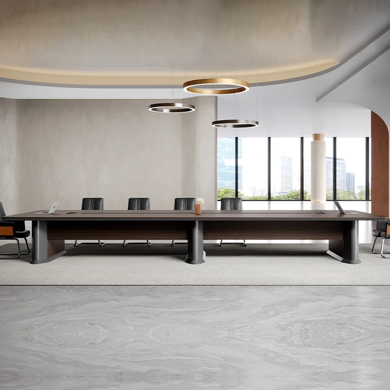 طاولة مؤتمرات خشبية بتصميم طاولة مكتب لغرفة المكتب #5