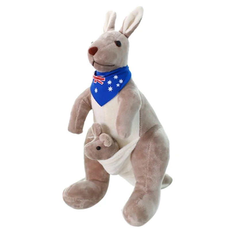 3X Sweet Kangaroo Stuffed Animal Soft Plush Doll Toys For Baby Kids (Blue)