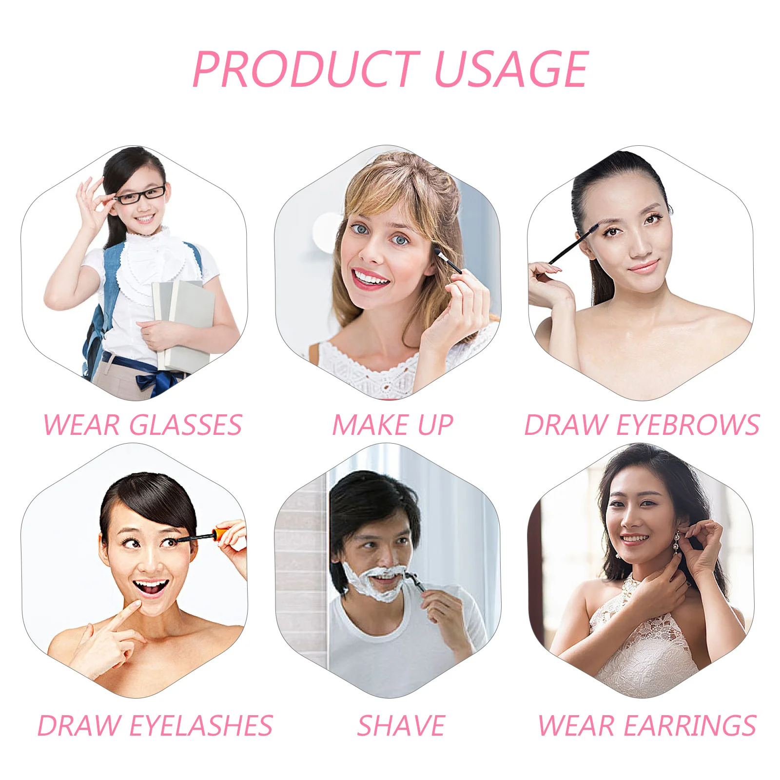 10-fache Vergrößerung, LED-Licht, Make-up-Spiegel, Saugnapf, Badezimmer, Eitelkeit, Poren, Augenbrauen, falsche Wimpern, für drinnen und draußen, Geschenk