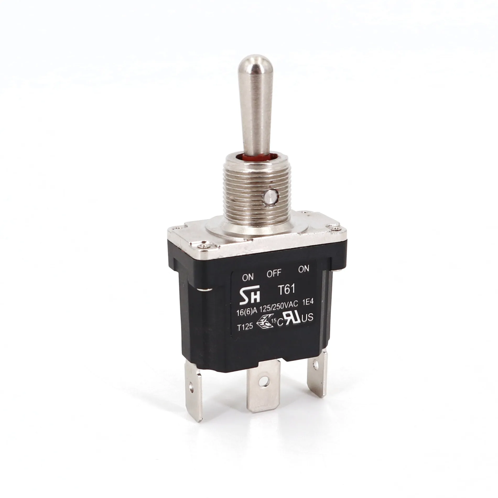 Salecom T61 Series 3-Pin SPDT Waterproof Industrial Toggle Switch 12mm Panel Mount 16A/125VAC