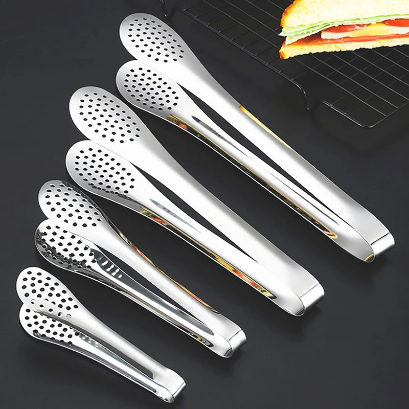 Thickened anti-scald food clip BBQ Food Clip Kitchen Chief Tongs Stainless Steel Portable for Picnic Barbecue Cooking Articles