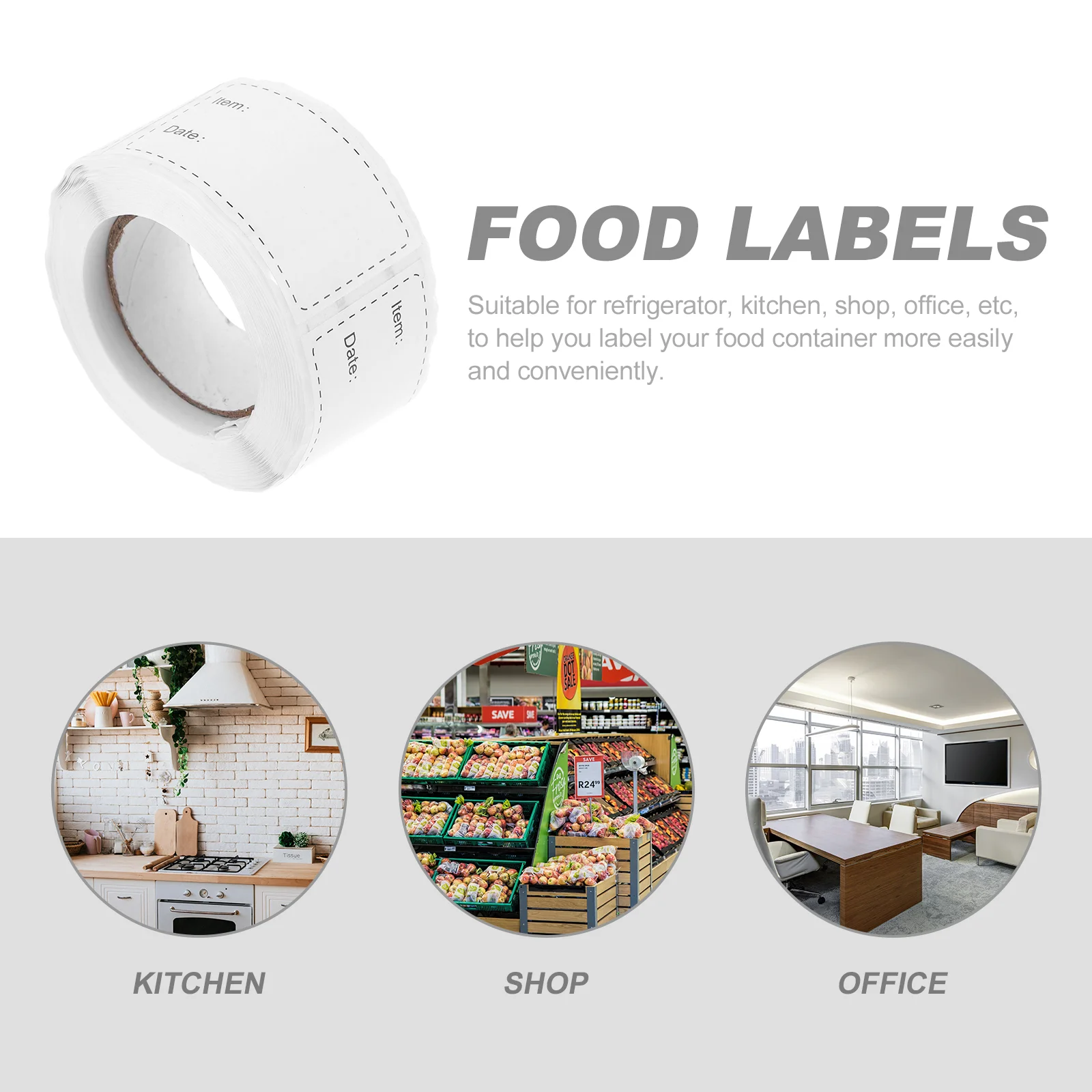 Can Food Labels Blank Stickers for Storage Bins Paper Removable Containers Date