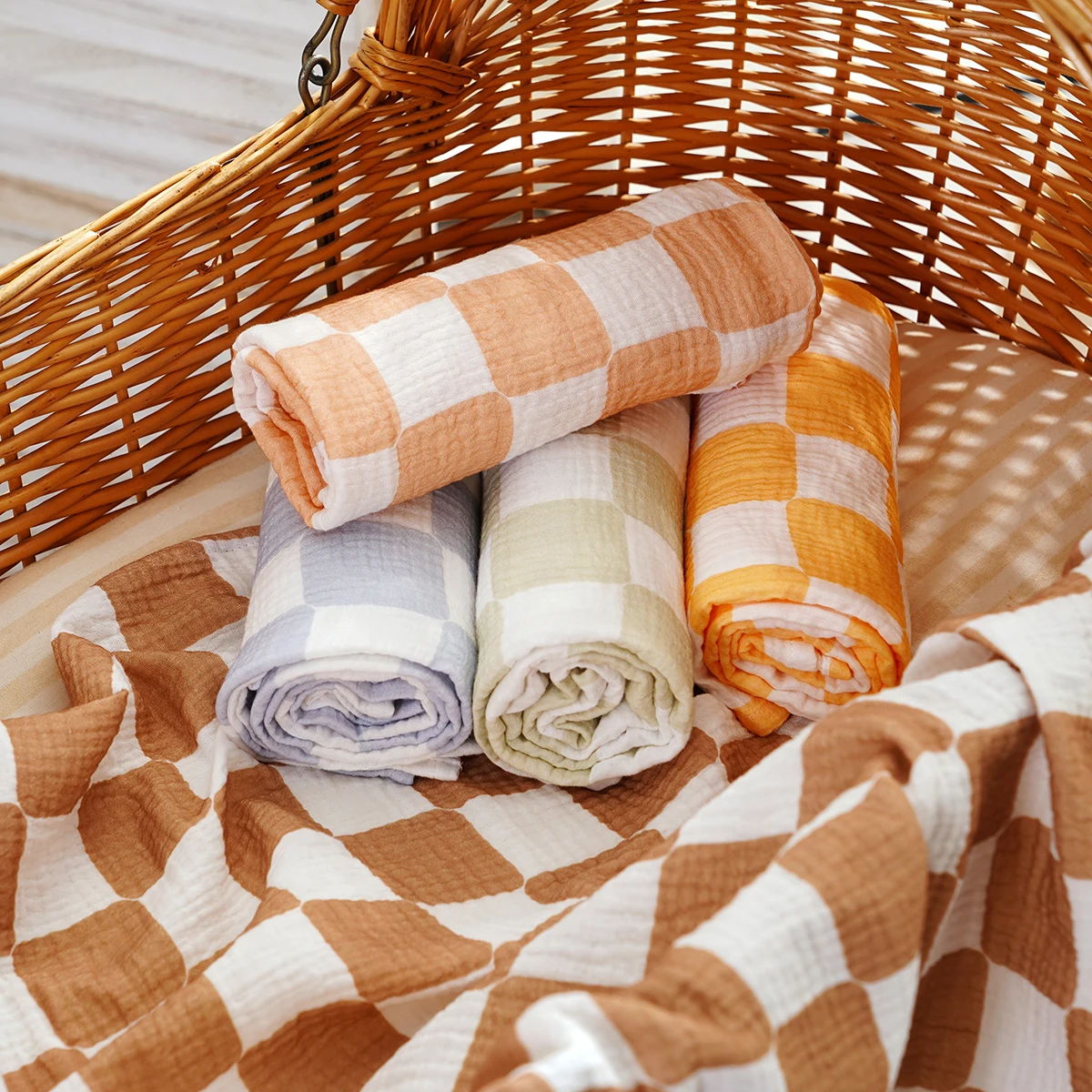 Kangobaby #My Soft Life#  1 Pc Double-Layered Baby Swaddle Blanket Soft And Breathable With Fashion  Patterns Baby Bath Towel view 6