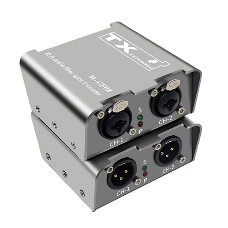 

2 Way XLR Audio Fiber Optical Extender Transceiver Receiver Up To 20Km 2 CH XLR Balanced Audio Fiber Extender EU Plug