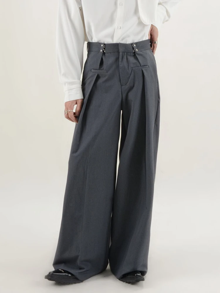 Pantaloni da uomo Moda Casual Solid High Street Semplice Hip-hop Pantaloni a gamba larga All-match Stile coreano Temperamento allentato College Nuovo
