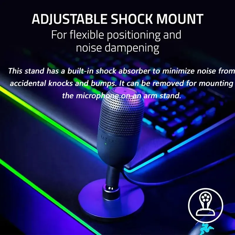 Razer Seiren V3 Mini Ultra-Compact USB Microphone - Tap-to-Mute Sensor with LED Indicator - Supercardioid Pickup Pattern