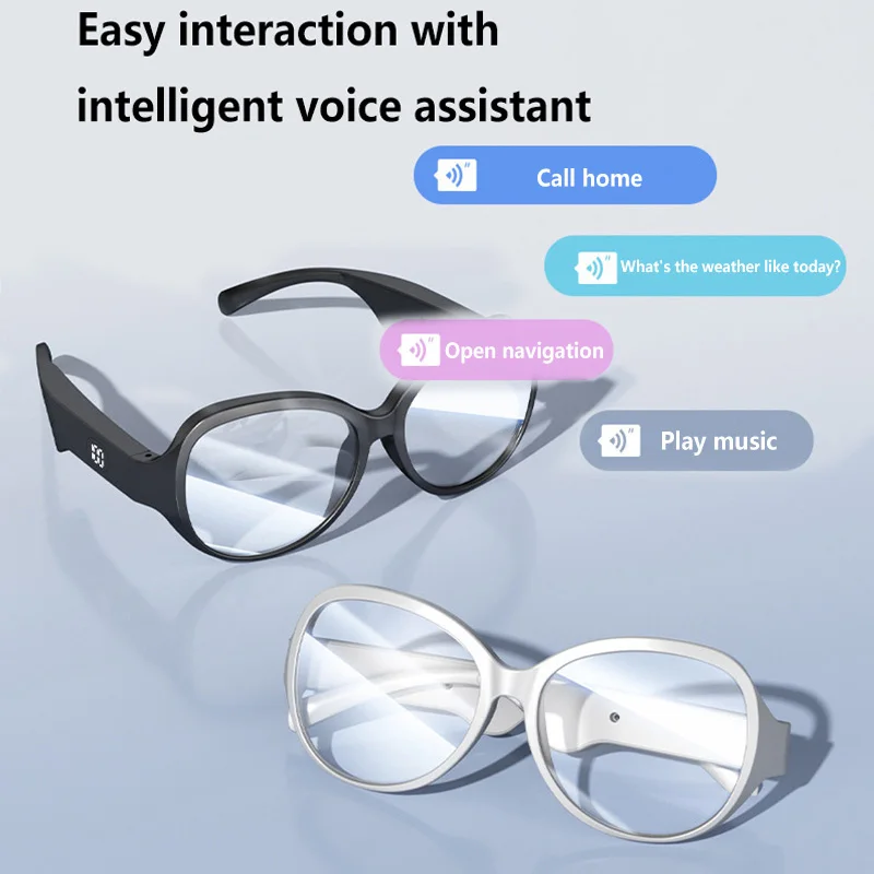 2-in-1 Smart Audio Glasses Wireless Bluetooth Headphones and Eye-Protecting Audio Sunglasses