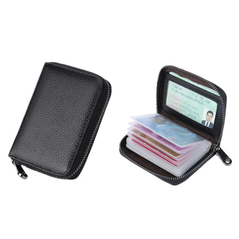 1pc 20 Slots Cards Storage Bag Organizer for ID Credit Card Holder Bag Case Coin Purse Portable Cards Bag Zipper PU Wallet