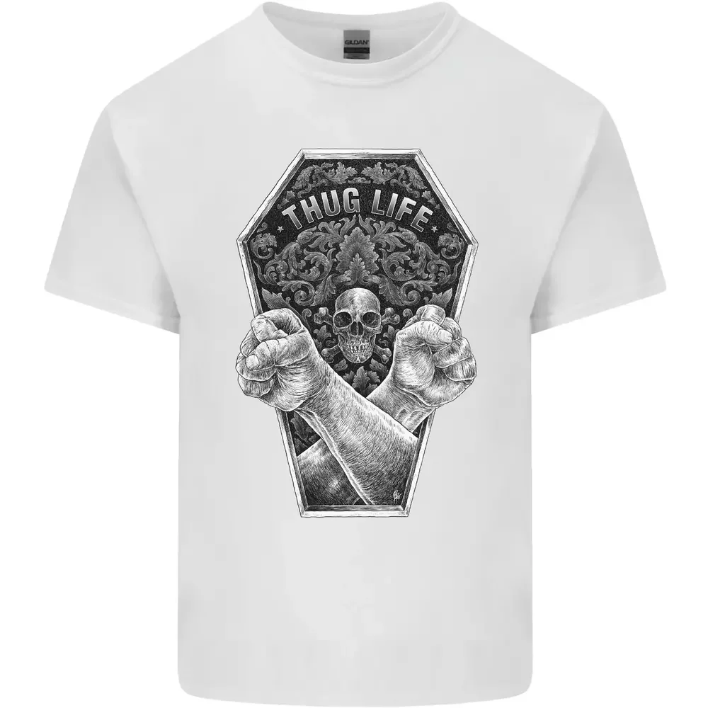 Thug Life Skulls Men's Cotton T-Shirt  Tees Cotton Luxury brand vintage oversized