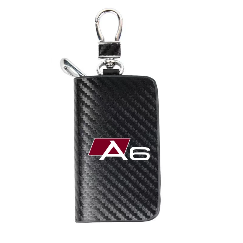 Leather Car Key Protection Shell Bag Carbon Filber Car Key Case for audi sport RS A1 A3 A4 B7 B8 A5 A6 A7 A8 Q3 Q5 Q7 Q8 TT