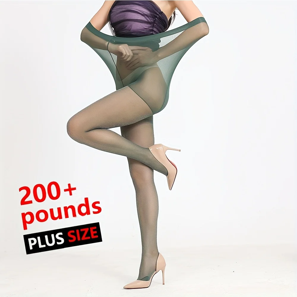 Plus Size Shiny Sheer Tights Women's 200+ Pounds Colorful Glitter Pantyhose High Elastic Stockings