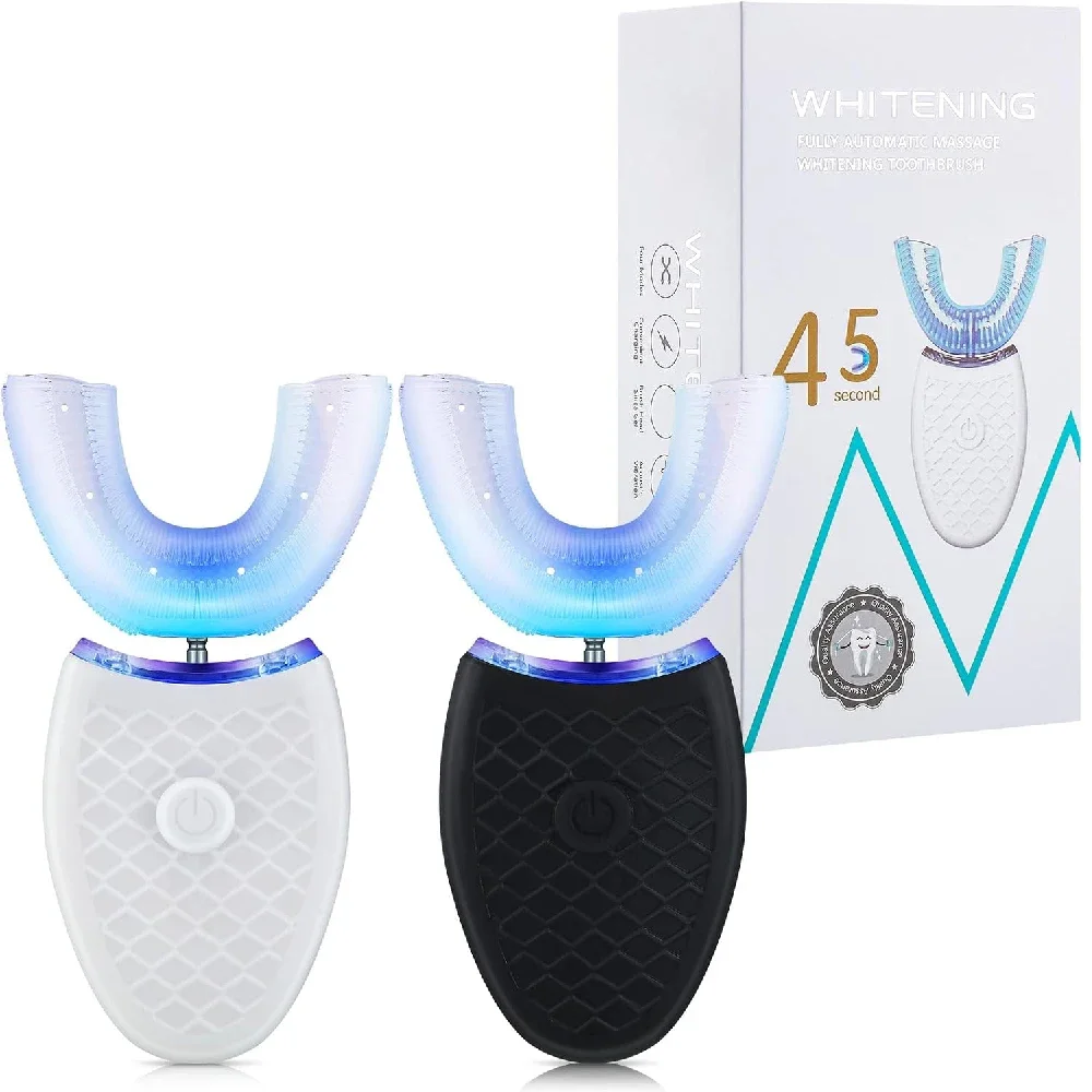Intelligent U-Shaped Sonic Toothbrush,360 Degrees Full Coverage Automatic Toothbrush,Soft Silicone Head, USB Charging Waterproof