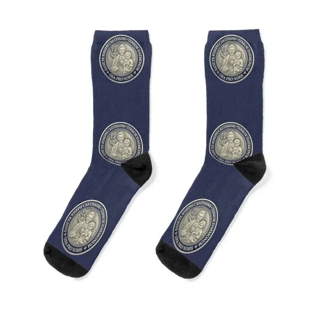 Saint Joseph Terror of Demons, San Giuseppe, St Joseph Socks kids colored sports stockings FASHION Mens Socks Women's