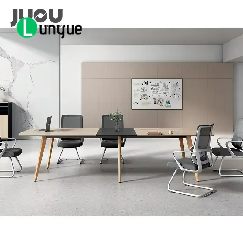 Modern Wooden Office Desk Conference Table and Chair Set for Hospital Hotel School Furniture Durable Design