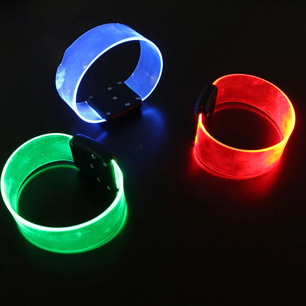 LED Battery Glow Bracelet Luminous Bracelet USB Charging Three Luminous Mode Magnetic Bracelet Cheering Props For Party Supplies