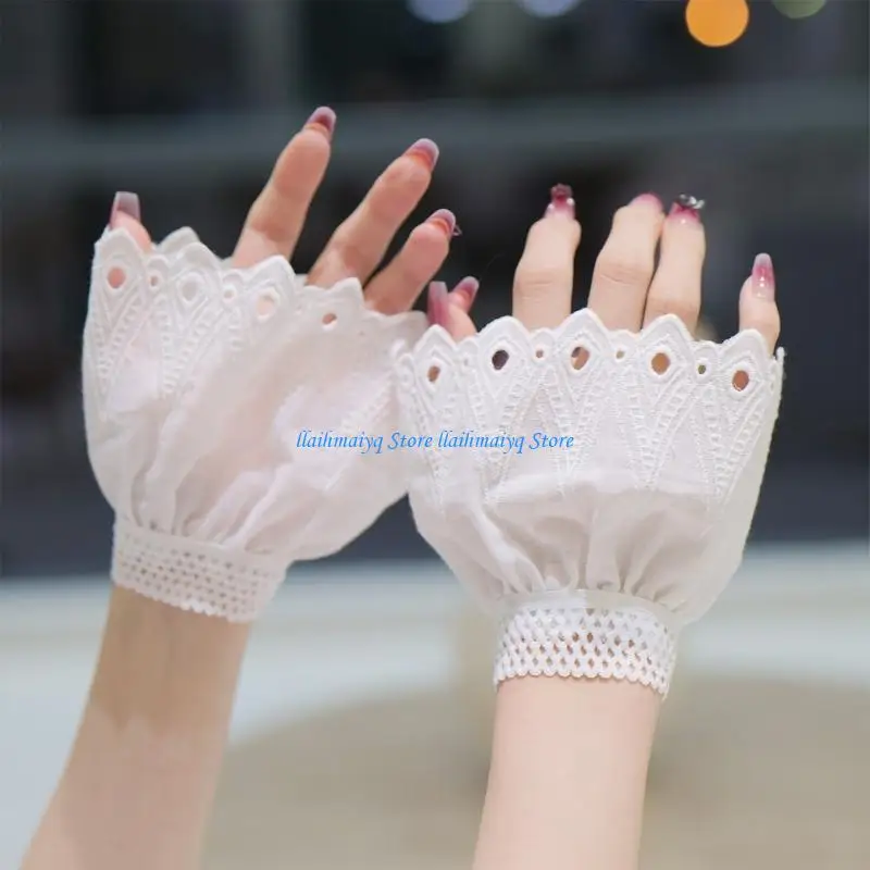 Picture 4: 573B Fashionable Hollow Out False Hand Sleeves Ruffled Gothic Costume Accessory For Photography And Seasonal Styling