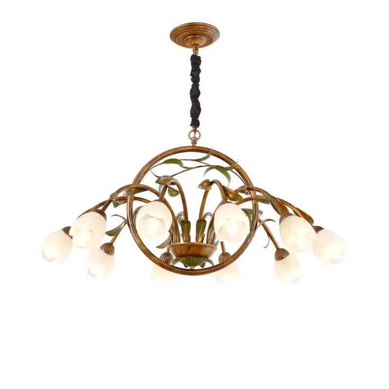 

American retro chandelier French pastoral living room light modern simple creative flower bedroom light European restaurant