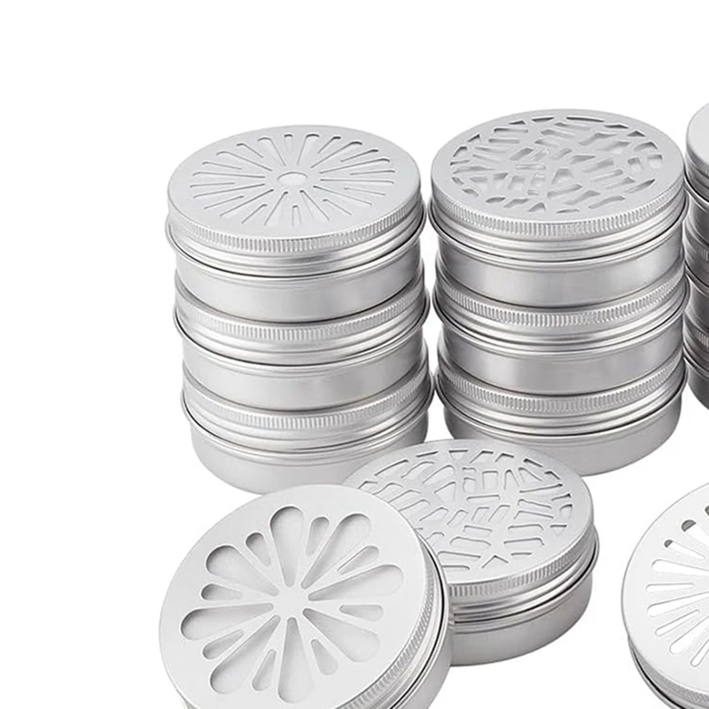 Lattine in alluminio da 12 pezzi contenitore rotondo in stile 3 lattine vuote da 2 once con coperchi vuoti contenitori per spezie riutilizzabili