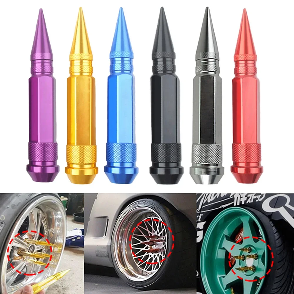 

20Pcs Car Wheel Lug Nuts With Spikes Extended Tuner Wheels Rims Spikes M12X1.25 / M12X1.5 Wheel Lug Nuts Wheel Bolts Studs 90mm