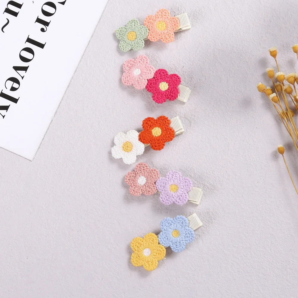 Korean Version Children Sunflower Hairpin Baby Girls Handmade Flowers Hair Clips Kids Cute Cloth Art Bangs Hair Accessories