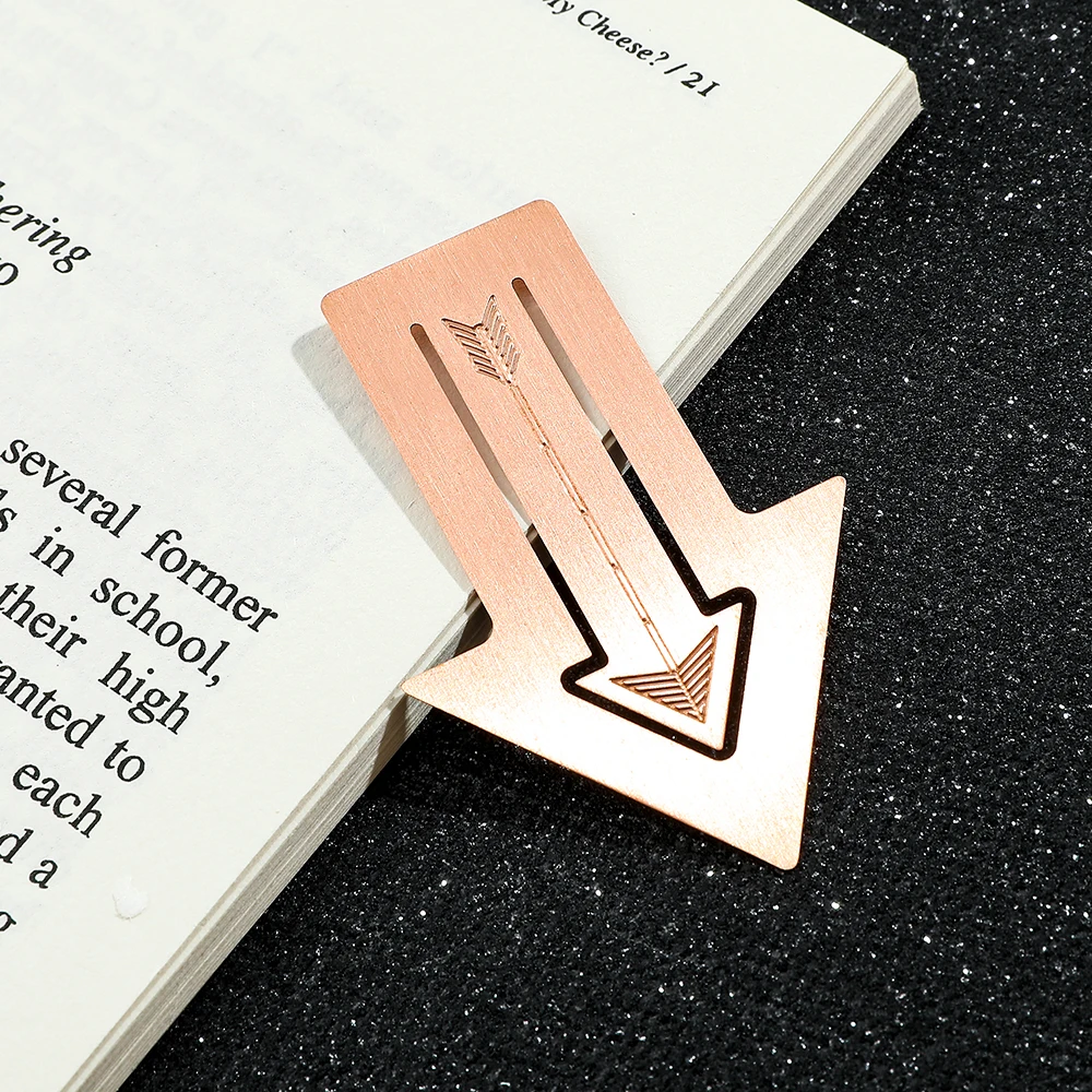 Creative Arrows Bookmark Rose Gold Metal Page Marker Bookmark for Reading Lovers Students School Stationery Supplies