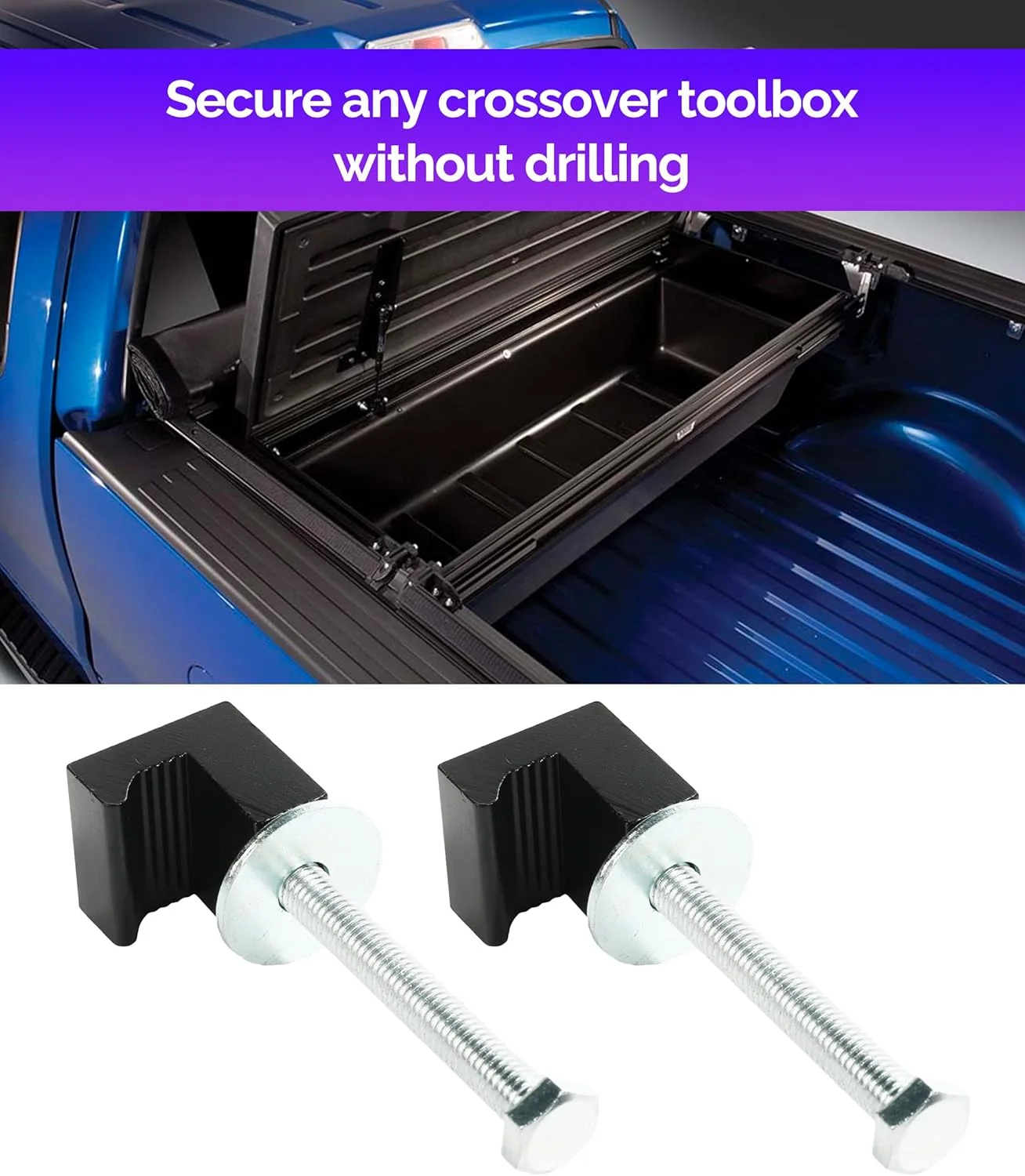 

Car Toolbox Tightener J Hook Fixed Cross Toolbox Suitable for Pickup Truck One-Pair Package with Screws and Washers