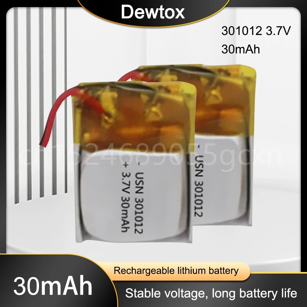 

3.7V 30mAh 301012 Lithium Polymer Lipo Rechargeable Battery Li Ion Cells for MP3 Bluetooth Speaker Bluetooth Headset Video Pen