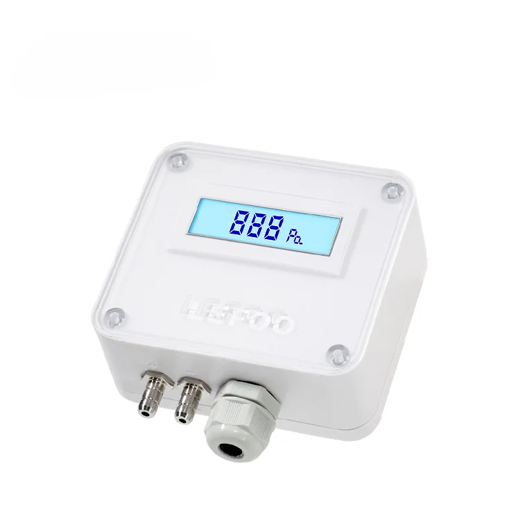 LEFOO Transmisor de Presion Diferencial industrial Differential hvac Air Pressure Transmitter sensor with display