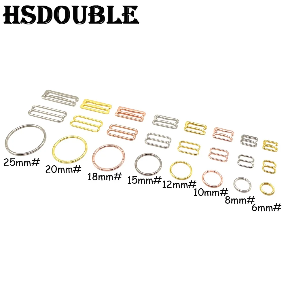 Metal O Ring Buckle Slider Hook Nickel Free Swimsuit Bikini Bra Strap Adjuster Connector DIY Sewing Lingerie Hardware Accessorie